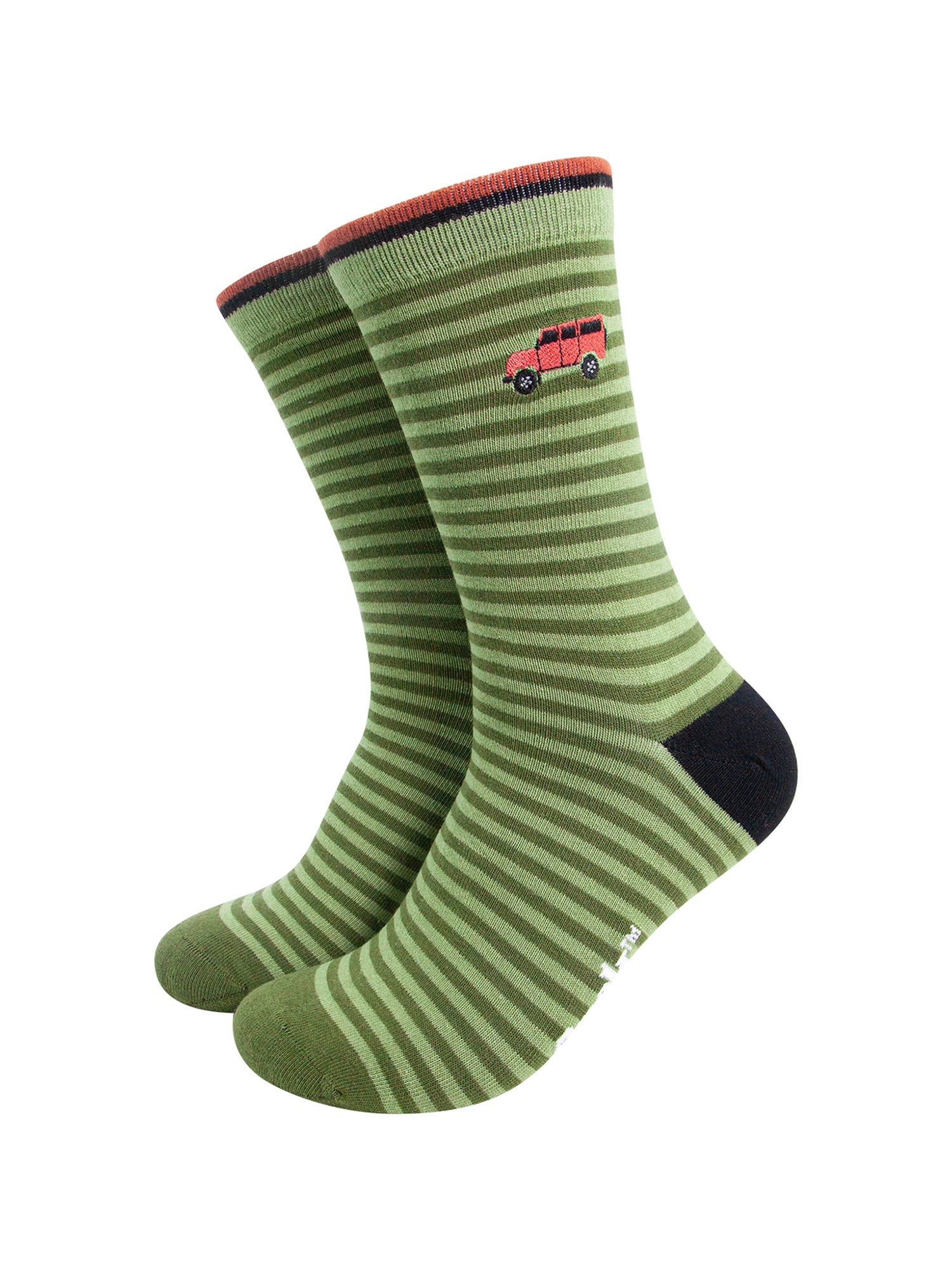 Embroidered-Off-Roader-Striped-Combed-Cotton-Socks-in-Green-Mannequin