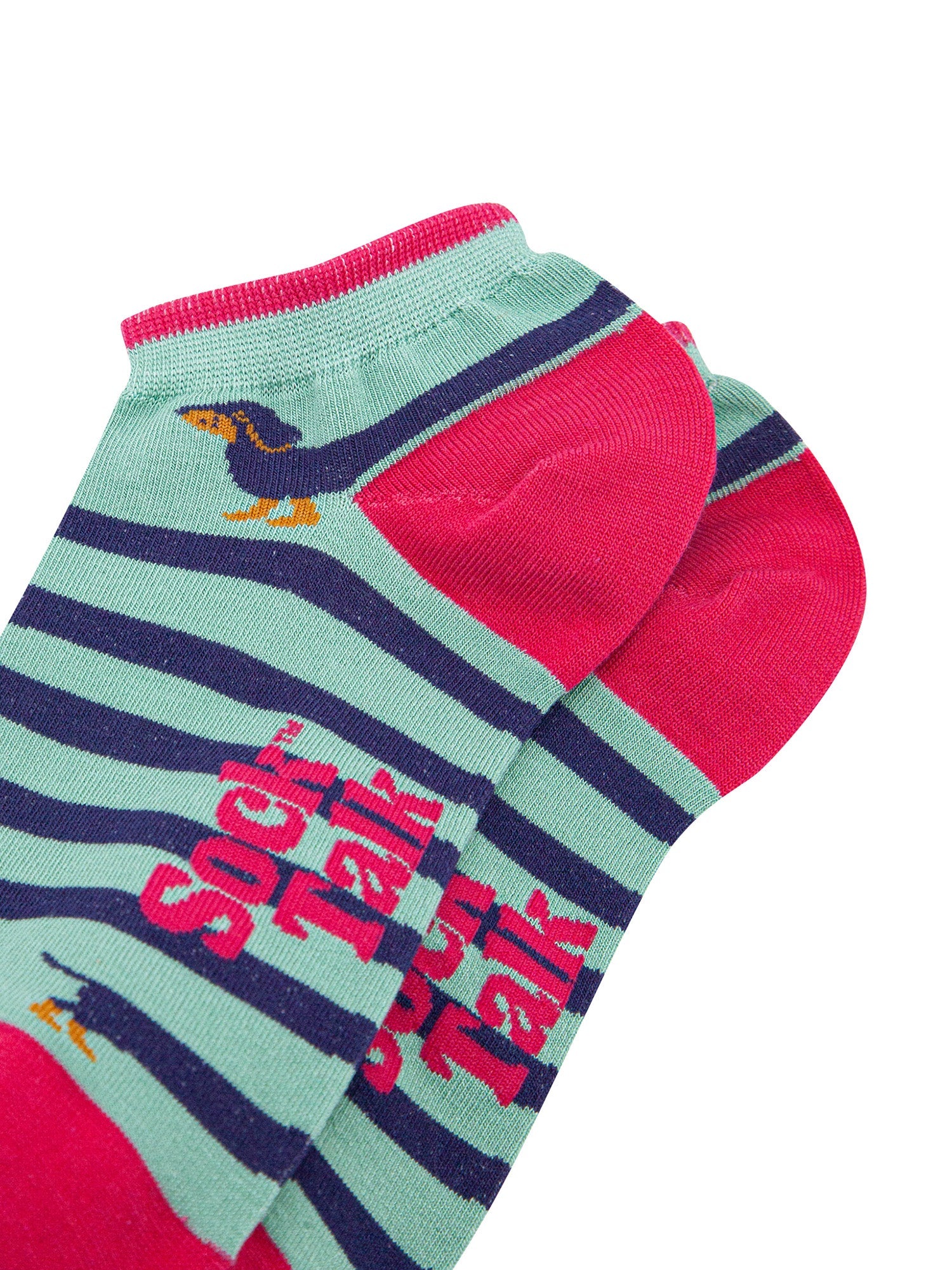 Winding-Sausage-Dog-Bamboo-Trainer-Socks-in-Mint-Closeup