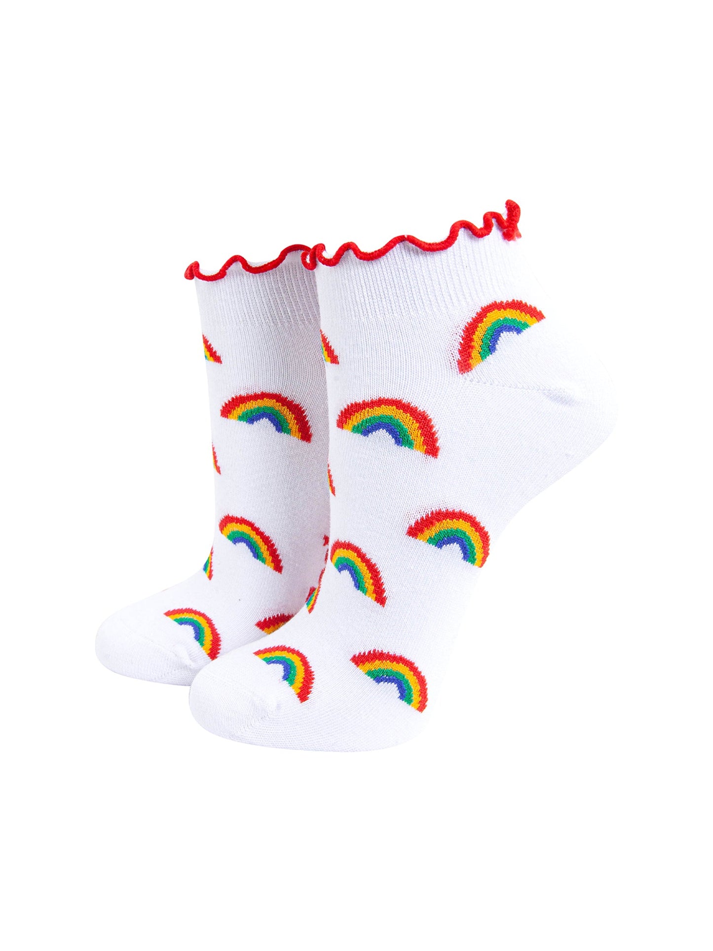 Rainbow-Frilled-Cuff-Combed-Cotton-Trainer-Socks-in-White-Mannequin