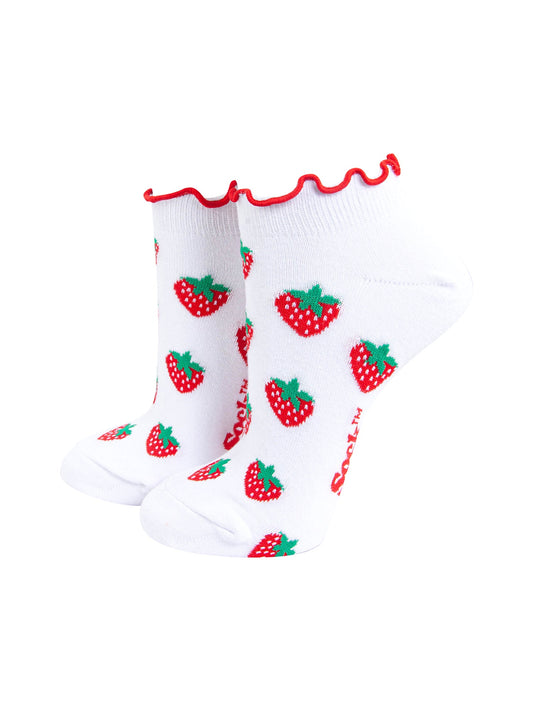 Strawberry-Frilled-Cuff-Combed-Cotton-Trainer-Socks-in-White-Mannequin