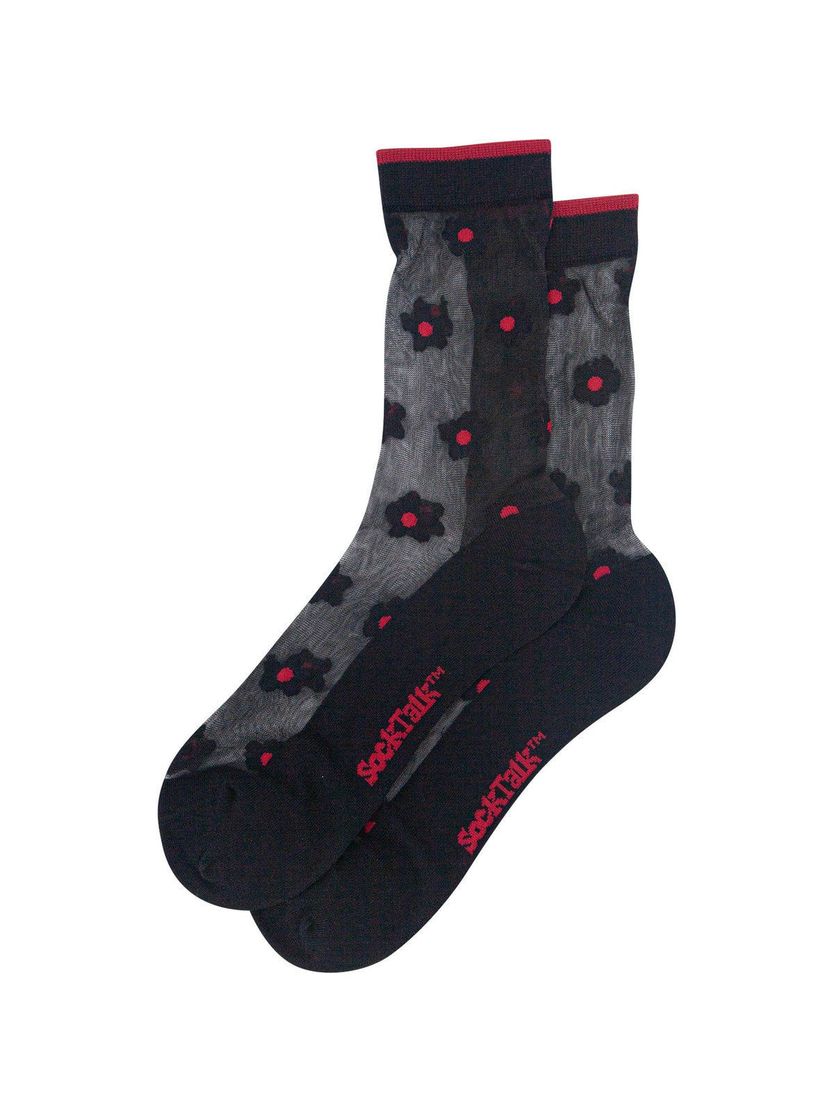 Daisy-Sheer-Socks-in-Black-Laid-Flat