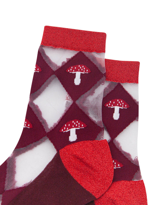 Toadstool-Diamond-Sheer-Socks-in-Red/Burgundy-Close-Up