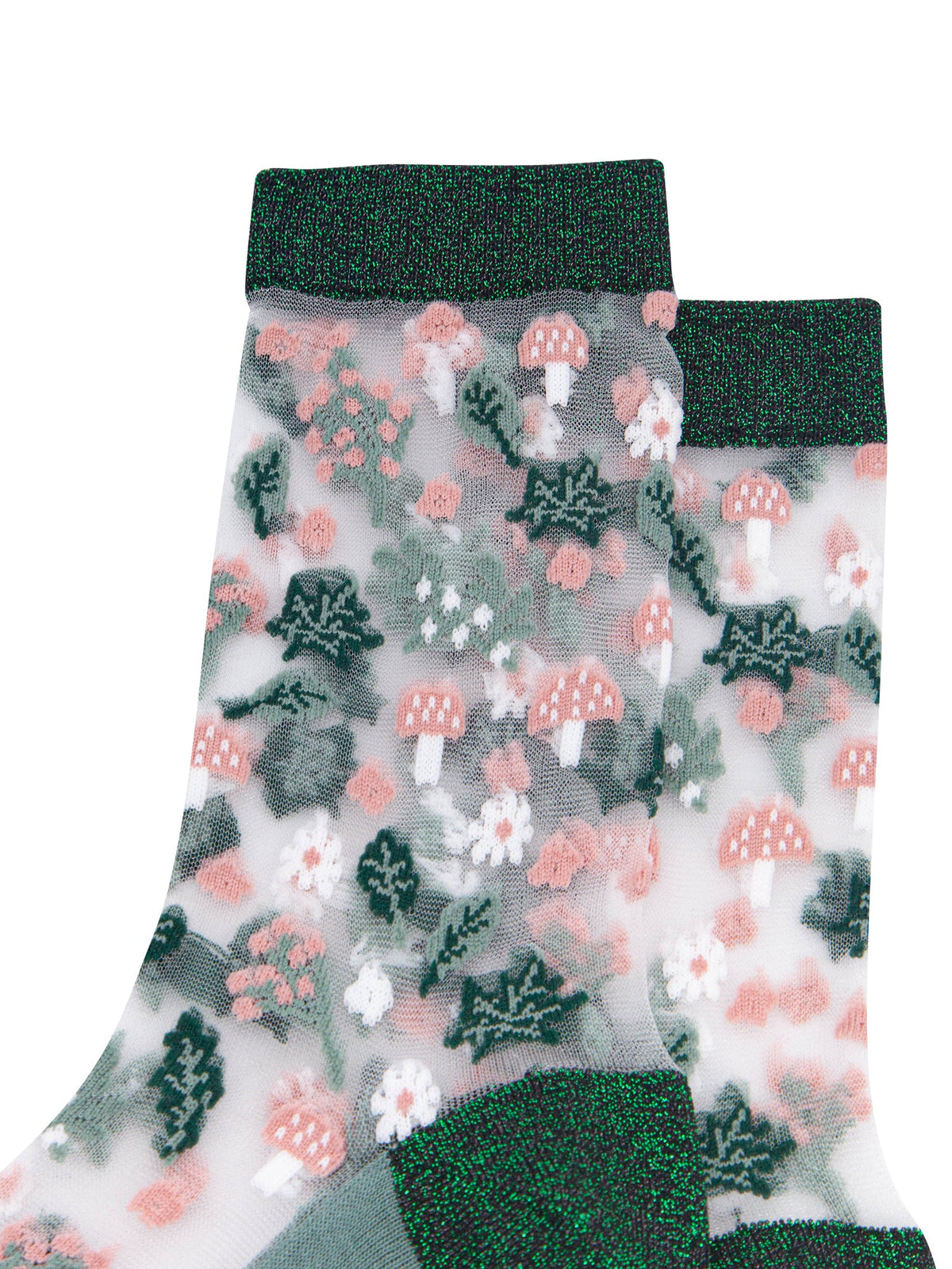 Floral-Sheer-Socks-in-Forest-Green-Close-Up