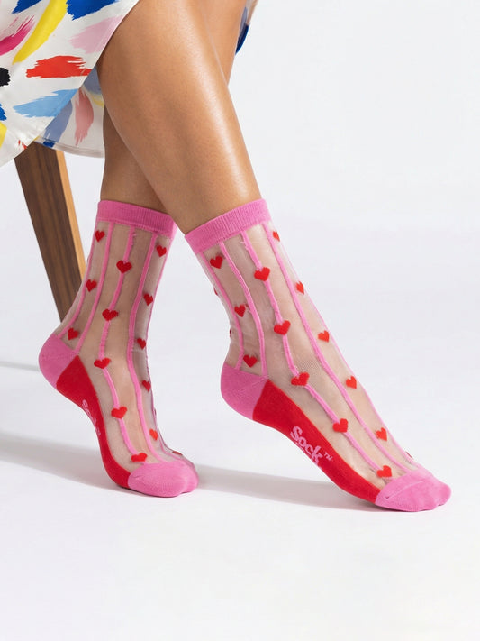 Hearts-Stripes-Combed-Cotton-Sheer-Pop-Socks-in-Pink/Red