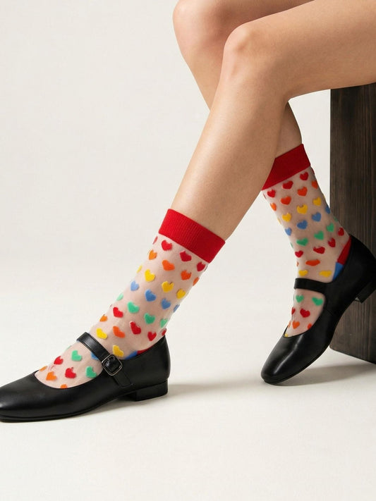 Rainbow-Love-Hearts-Combed-Cotton-Sheer-Pop-Socks