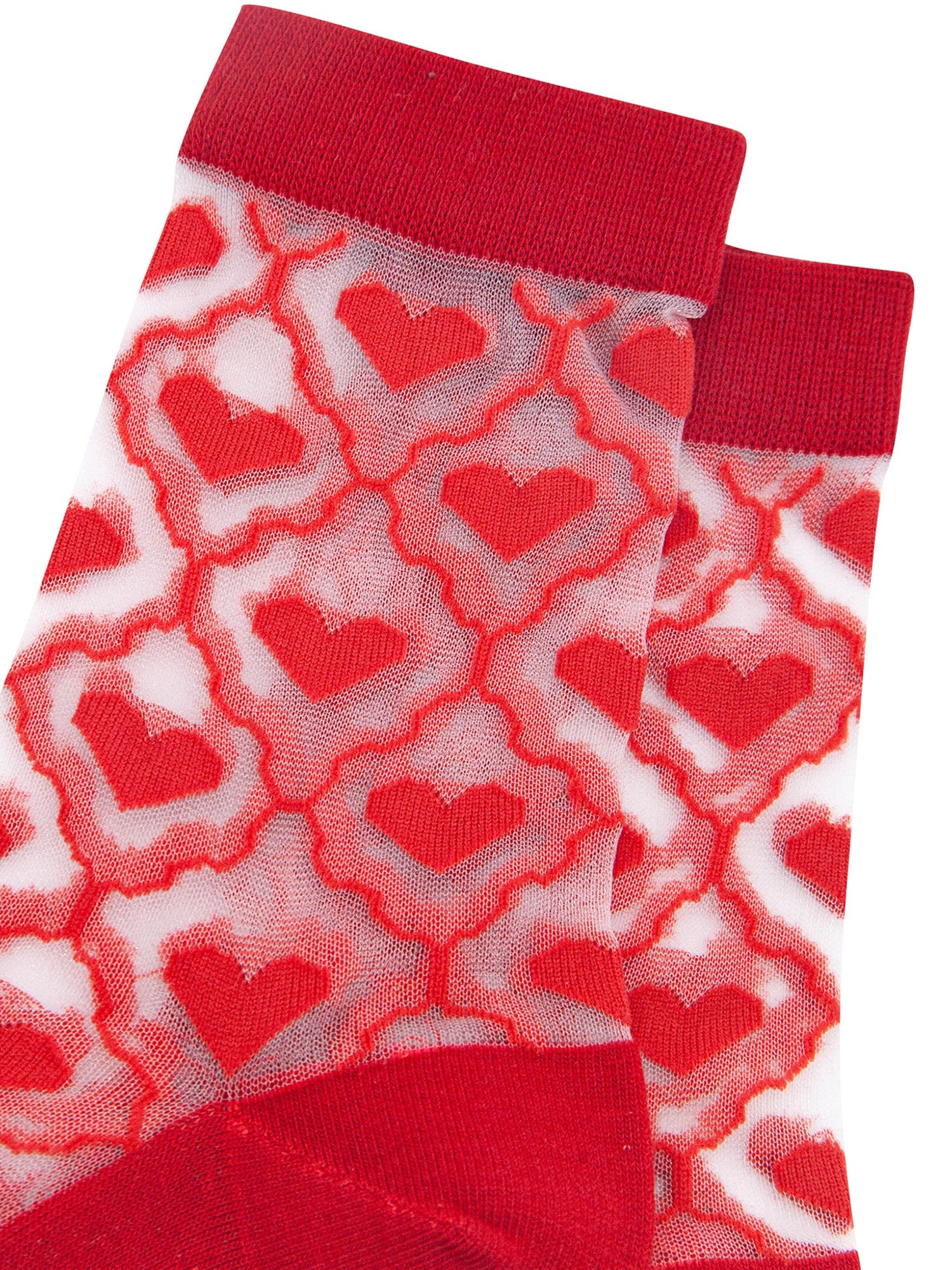 Heart-Ribbon-Combed-Cotton-Sheer-Pop-Socks-in-Red-Closeup