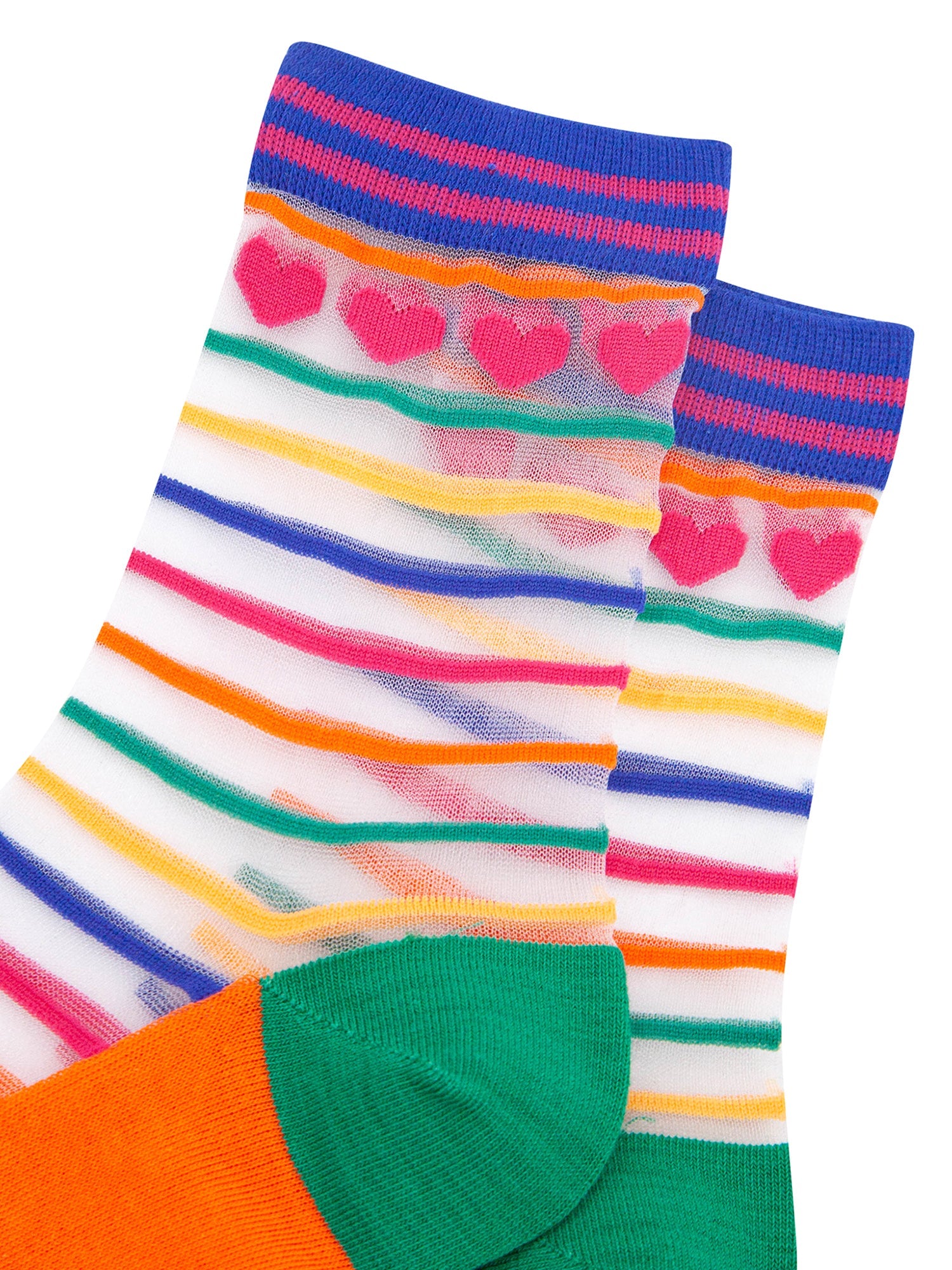 Hearts-Rainbow-Stripes-Combed-Cotton-Sheer-Pop-Socks-Closeup