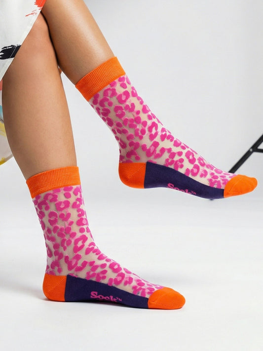 Leopard-Print-Combed-Cotton-Sheer-Pop-Socks-in-Pink-Closeup