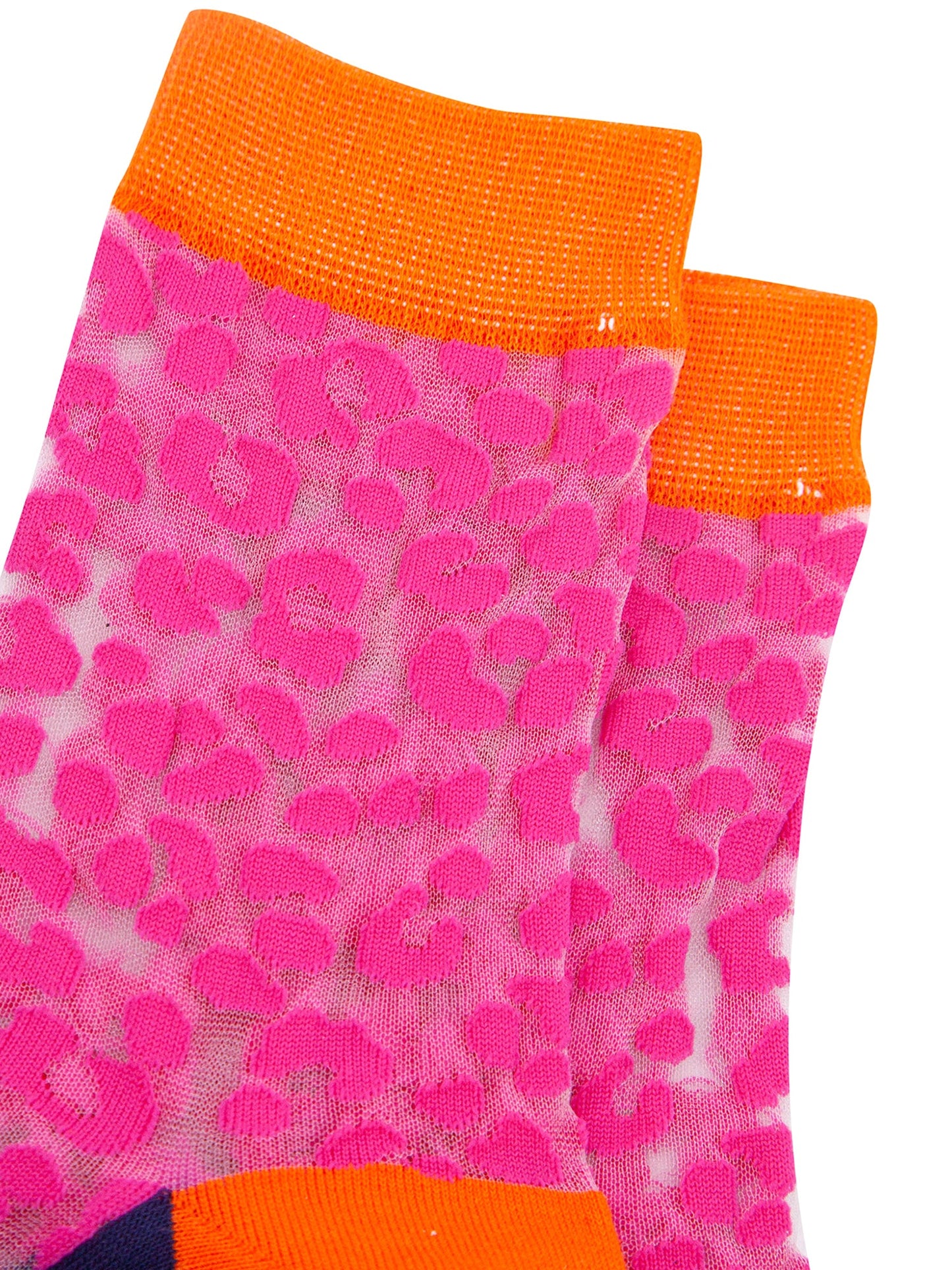 Leopard-Print-Combed-Cotton-Sheer-Pop-Socks-in-Pink-Closeup