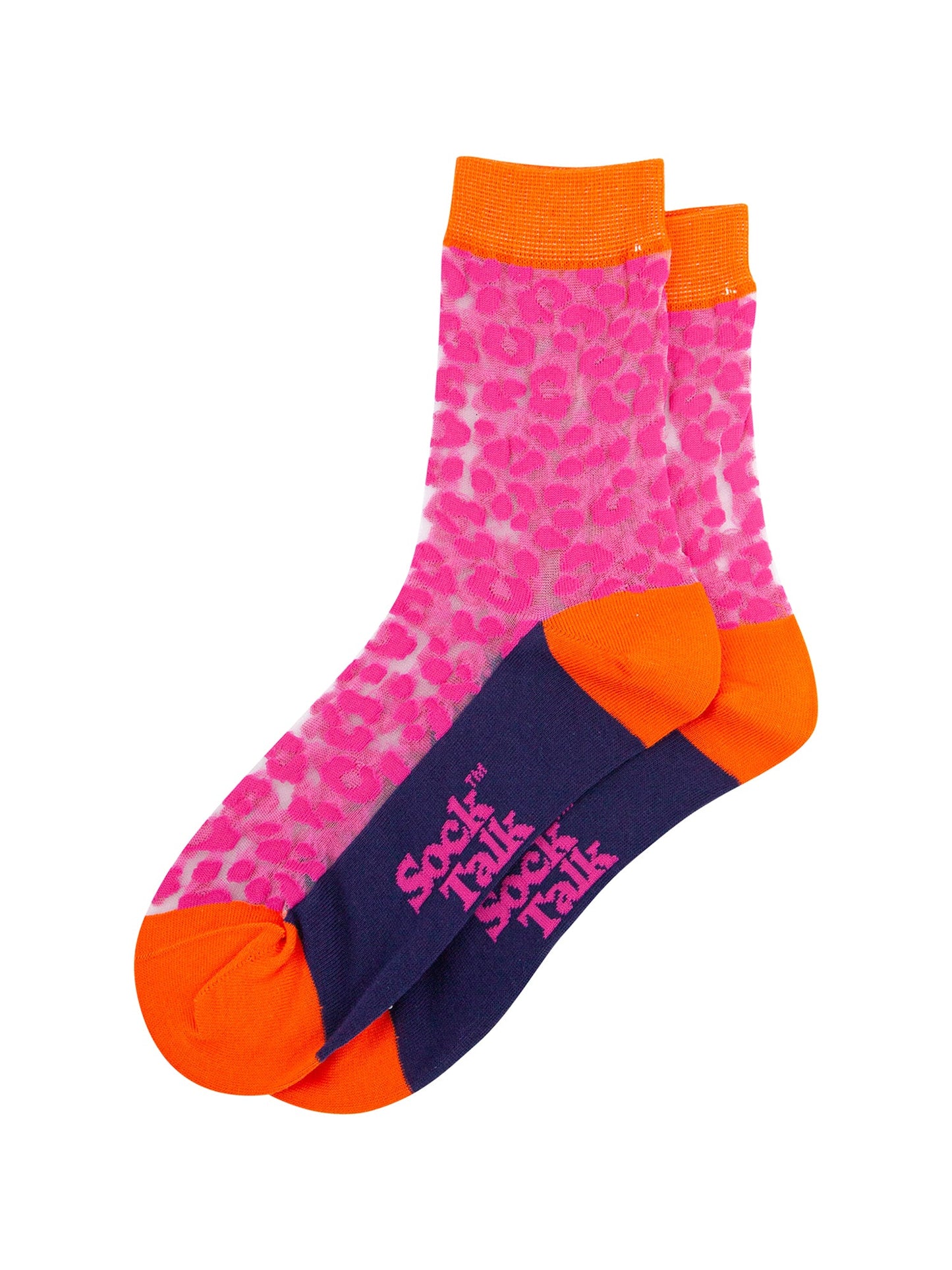 Leopard-Print-Combed-Cotton-Sheer-Pop-Socks-in-Pink-Lying-Flat