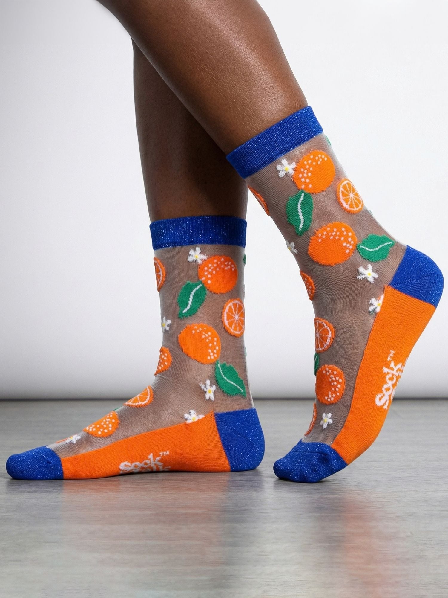 Oranges-Fruit-Combed-Cotton-Sheer-Pop-Socks