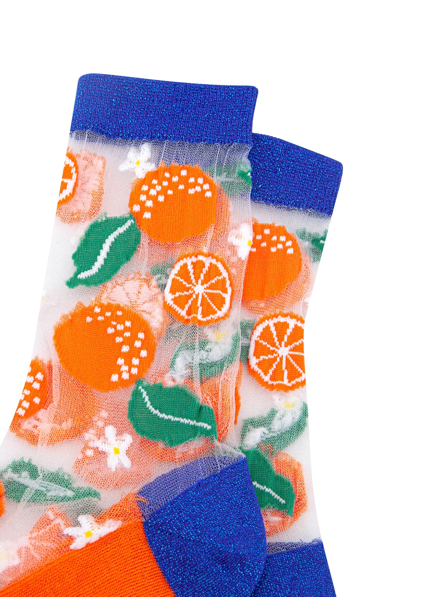 Oranges-Fruit-Combed-Cotton-Sheer-Pop-Socks-closeup