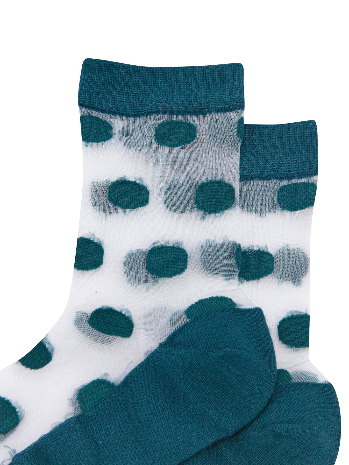 Polka-Dot-Sheer-Socks-in-Forest-Green-Close-Up