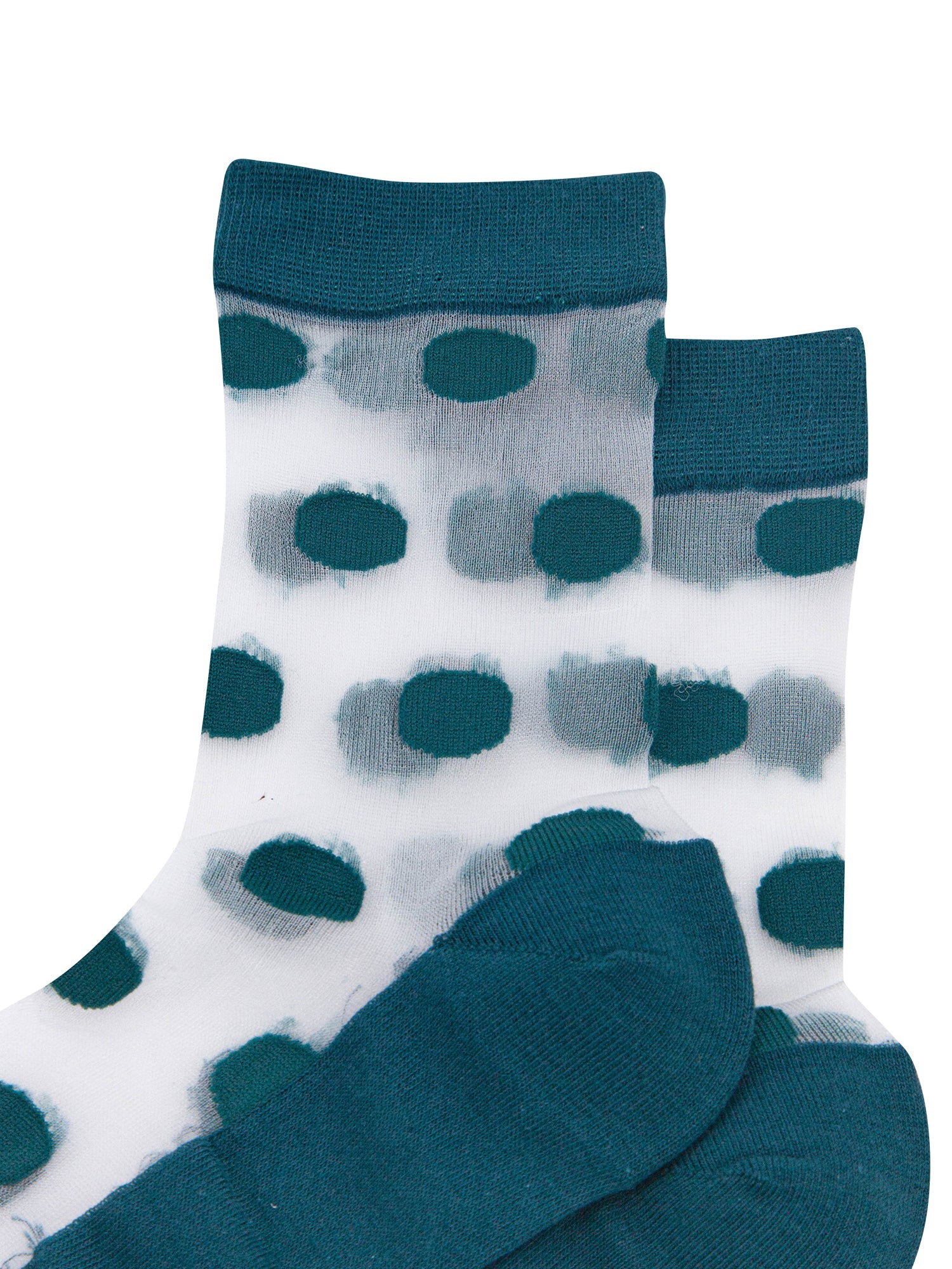 Polka-Dot-Sheer-Socks-in-Forest-Green-Close-Up