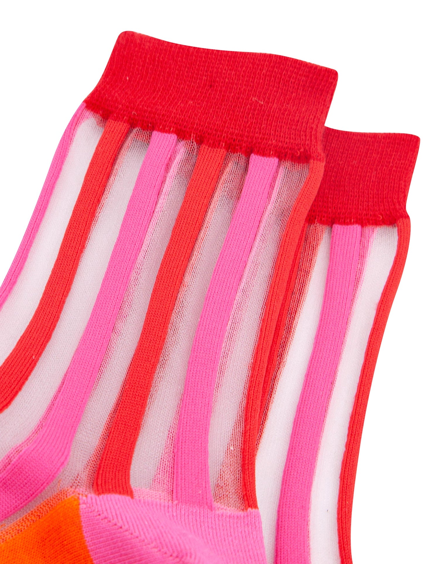 Stripe-Sheer-and-Combed-Cotton-in-Red/Orange-Close-Up