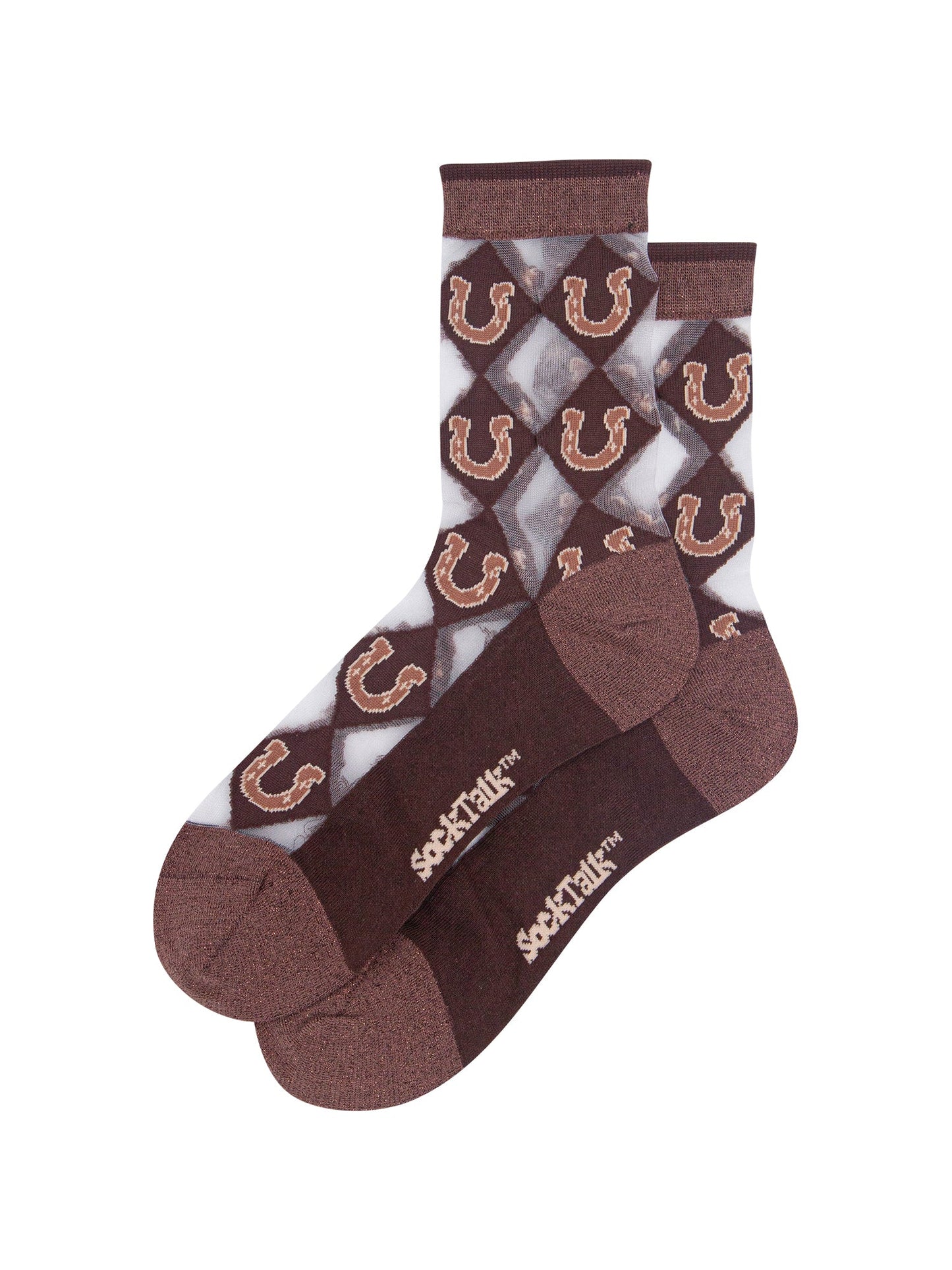 Horseshoe-Sheer-Socks-in-Brown-Laid-Flat