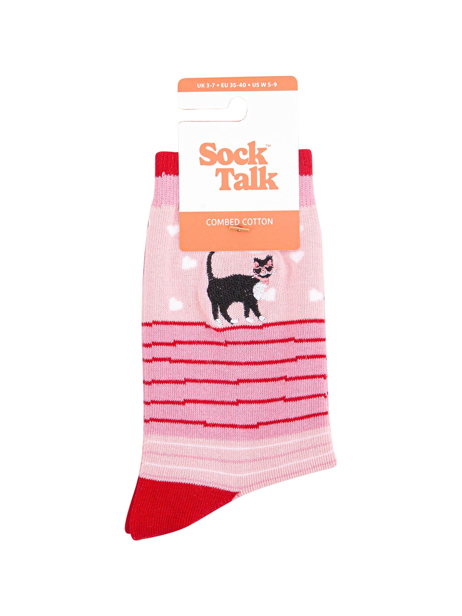 Embroidered-Cat-Combed-Cotton-Socks-in-Pink-in-packaging