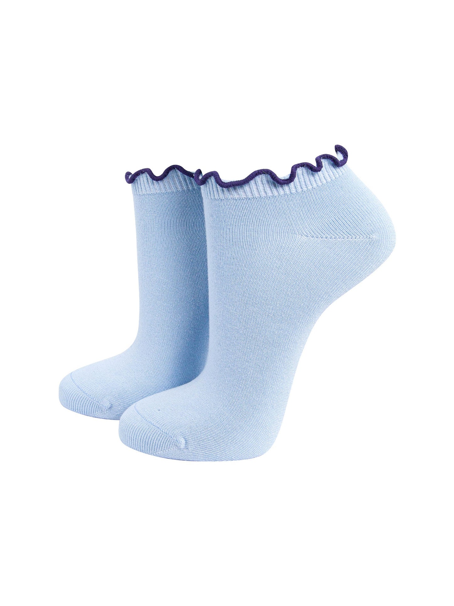 Frilly-Trim-Bamboo-Trainer-Socks-in-Blue-Navy-Mannequin