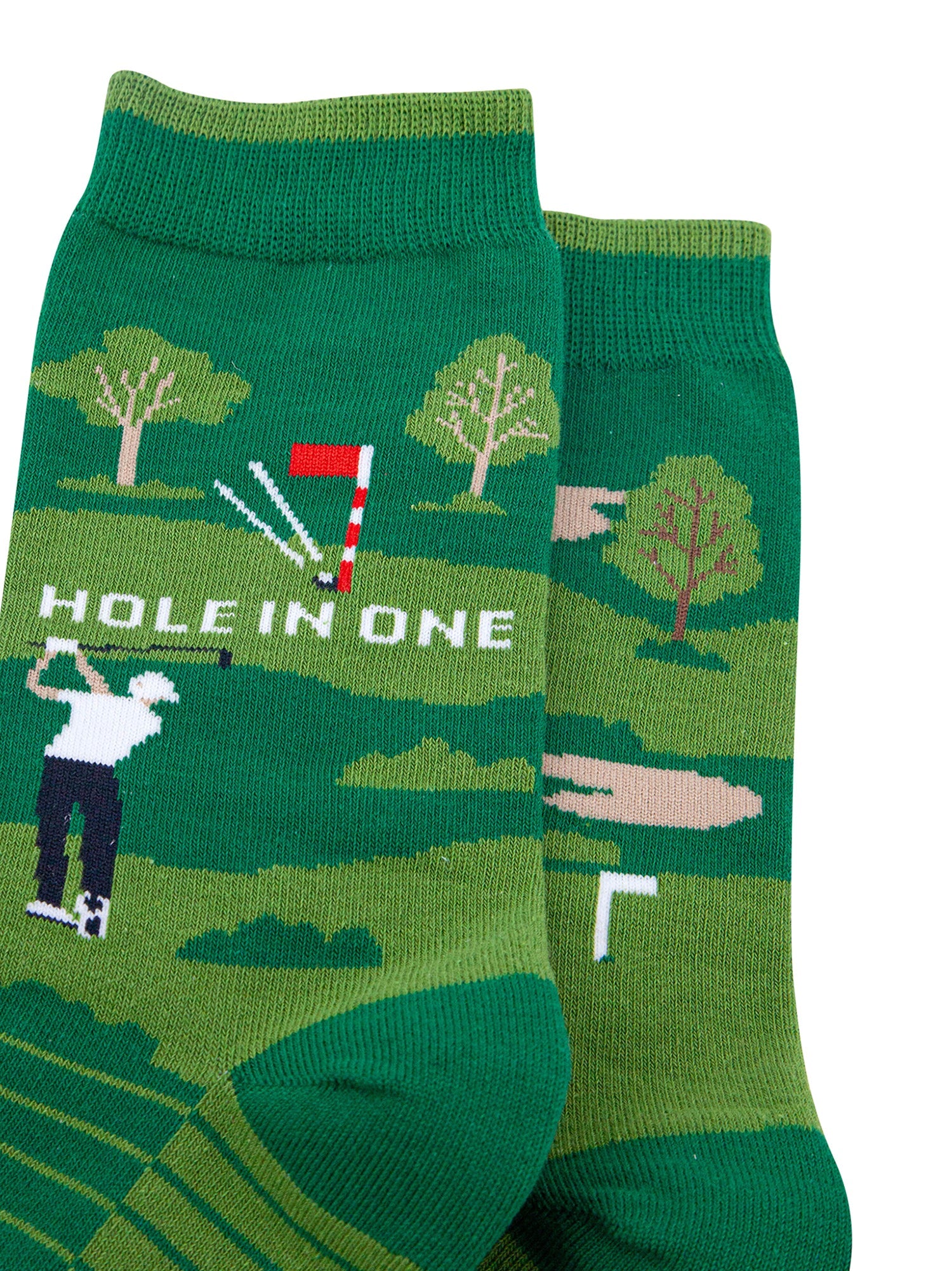 Hole-in-One-Golf-Combed-Cotton-Odd-Socks-in-Green-Closeup