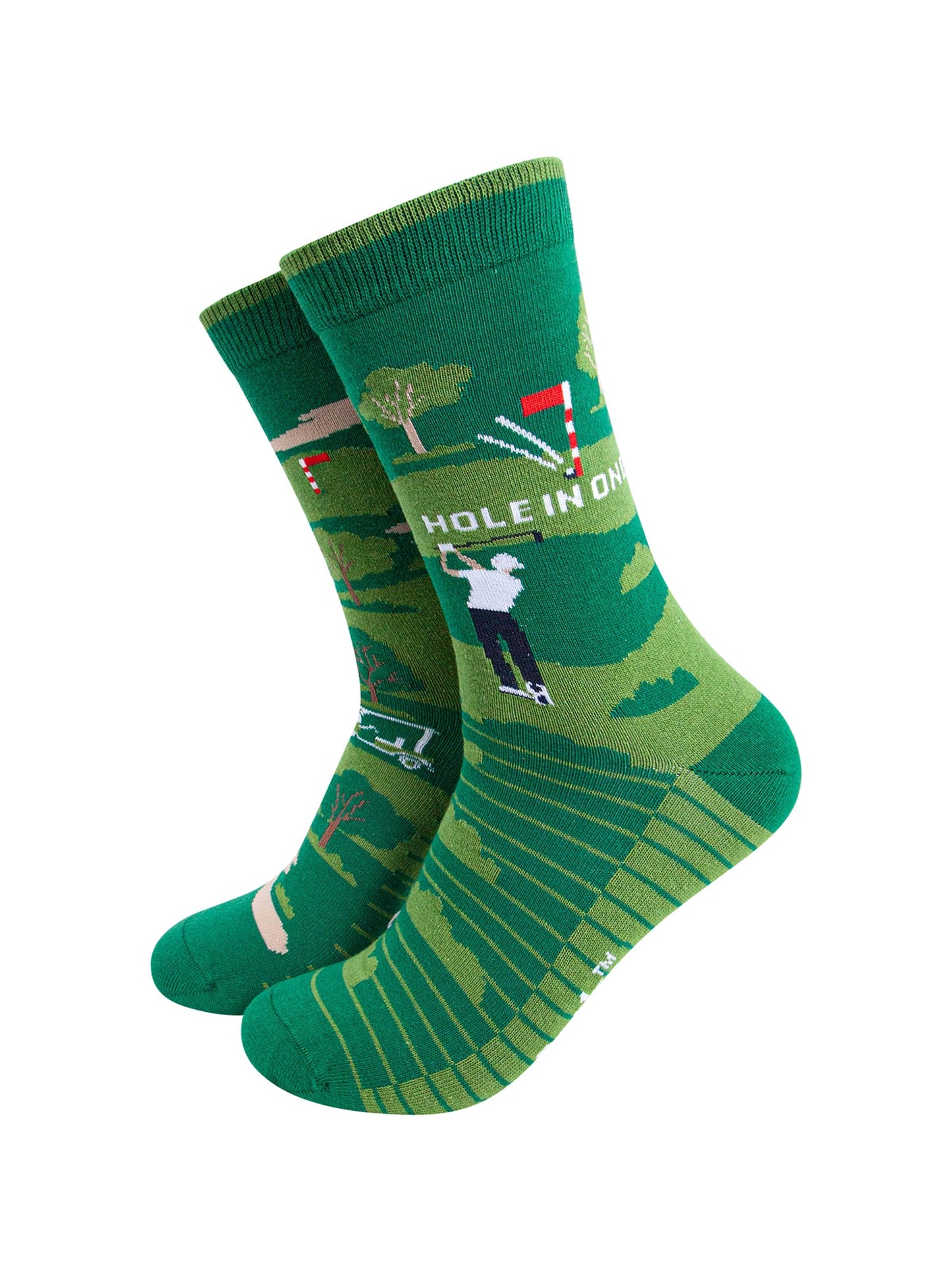 Hole-in-One-Golf-Combed-Cotton-Odd-Socks-in-Green-Mannequin