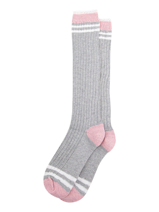 Striped-Combed-Cotton-Knee-High-Glitter-Socks-in-Grey-Pink-flat-lay