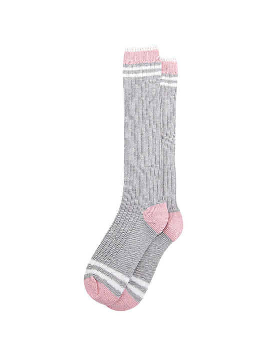 Striped-Combed-Cotton-Knee-High-Glitter-Socks-in-Grey-Pink-flat-lay