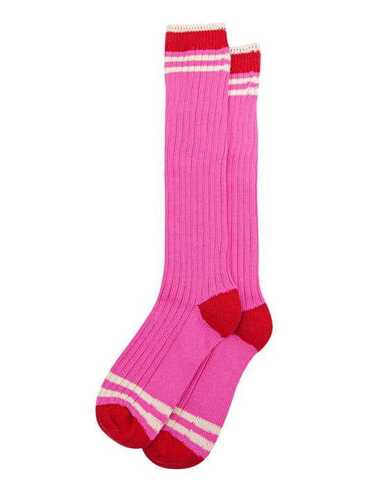 Striped-Combed-Cotton-Knee-High-Glitter-Socks-in-Pink-Red-flat-lay