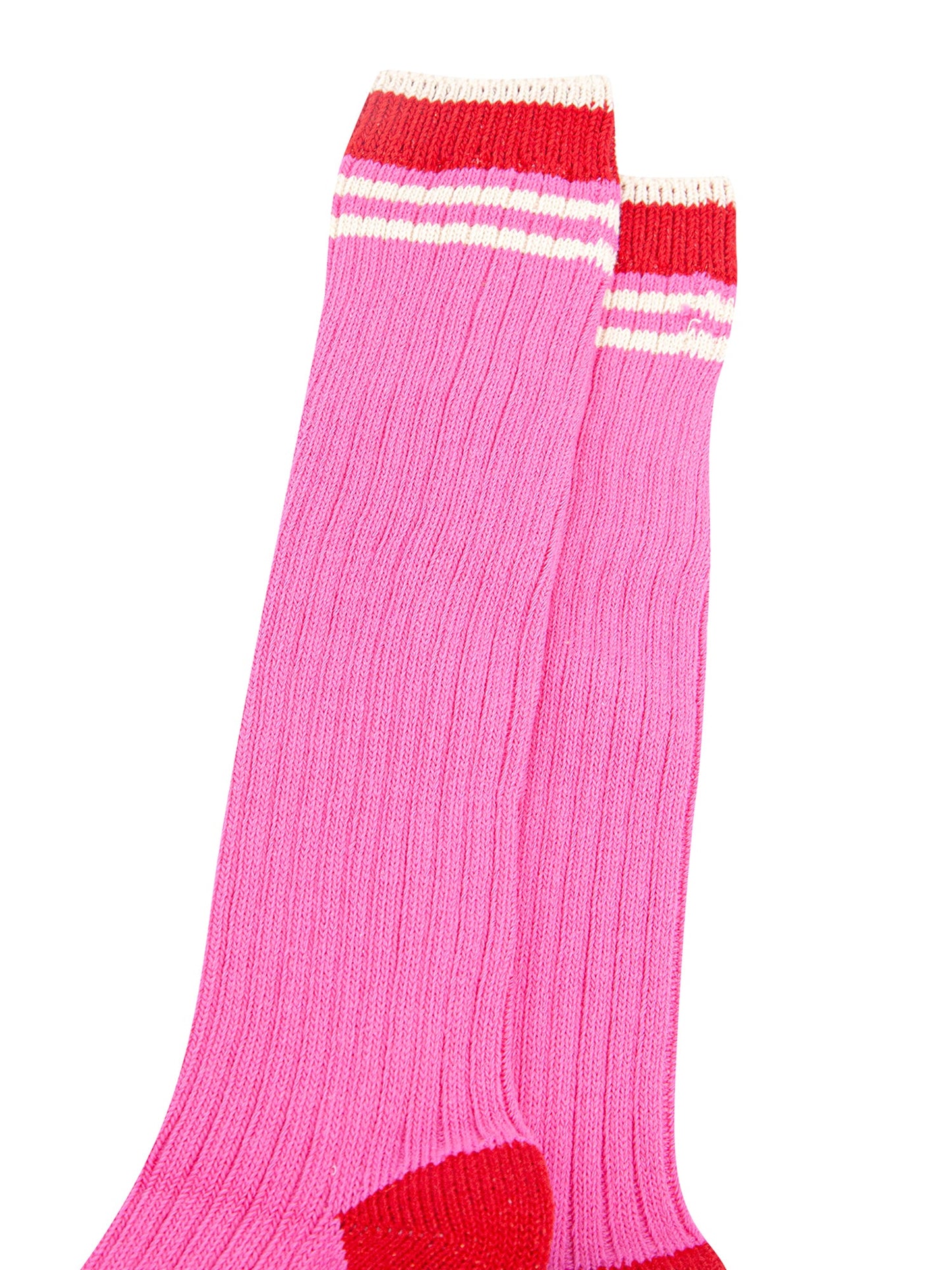 Striped-Combed-Cotton-Knee-High-Glitter-Socks-in-Pink-Red-close-up