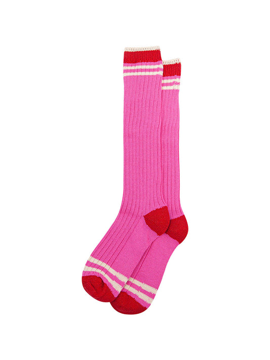 Striped-Combed-Cotton-Knee-High-Glitter-Socks-in-Pink-Red-flat-lay