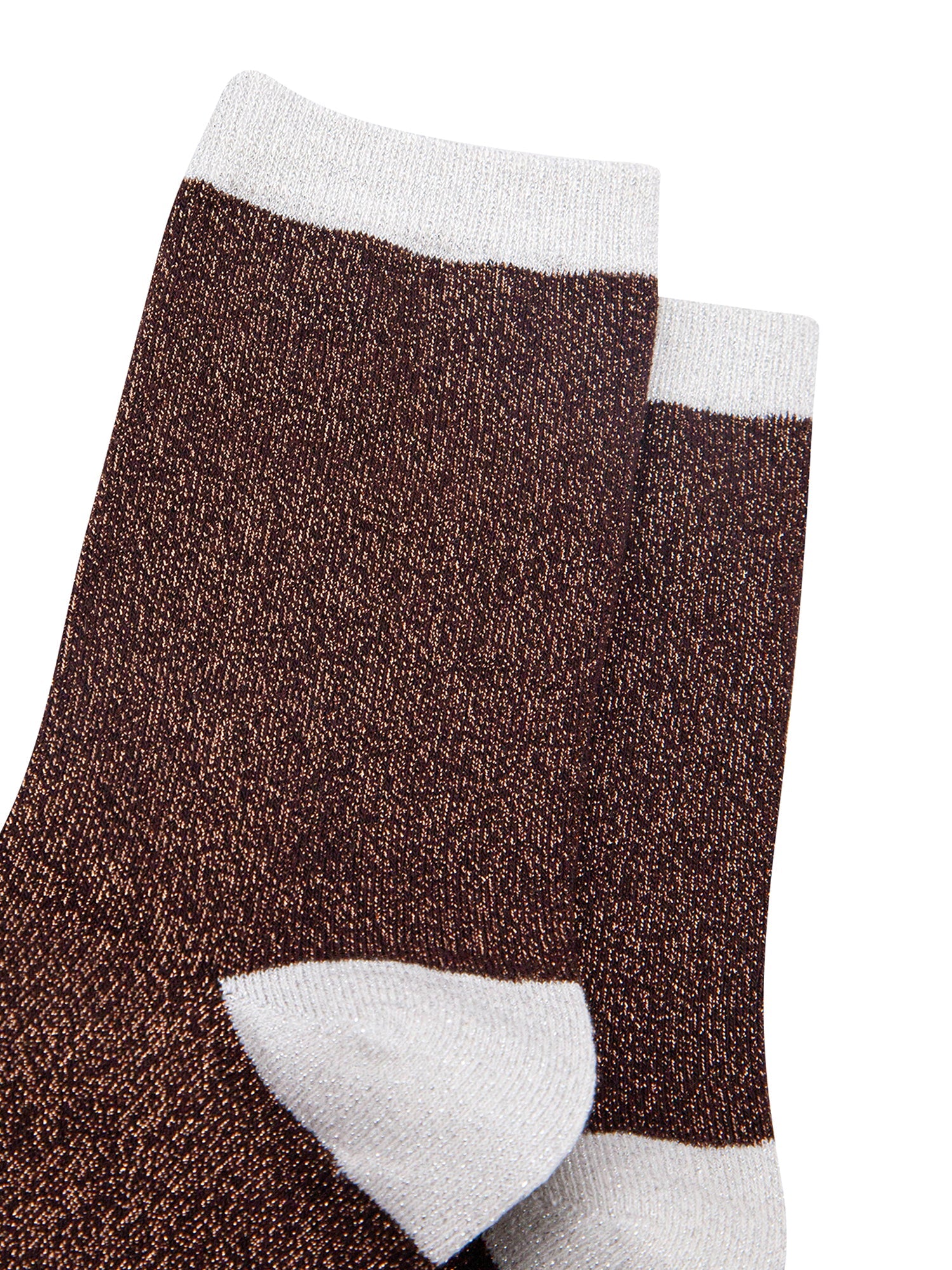 Polka-Dots-Combed-Cotton-Glitter-Socks-in-Chocolate-Brown-close-up