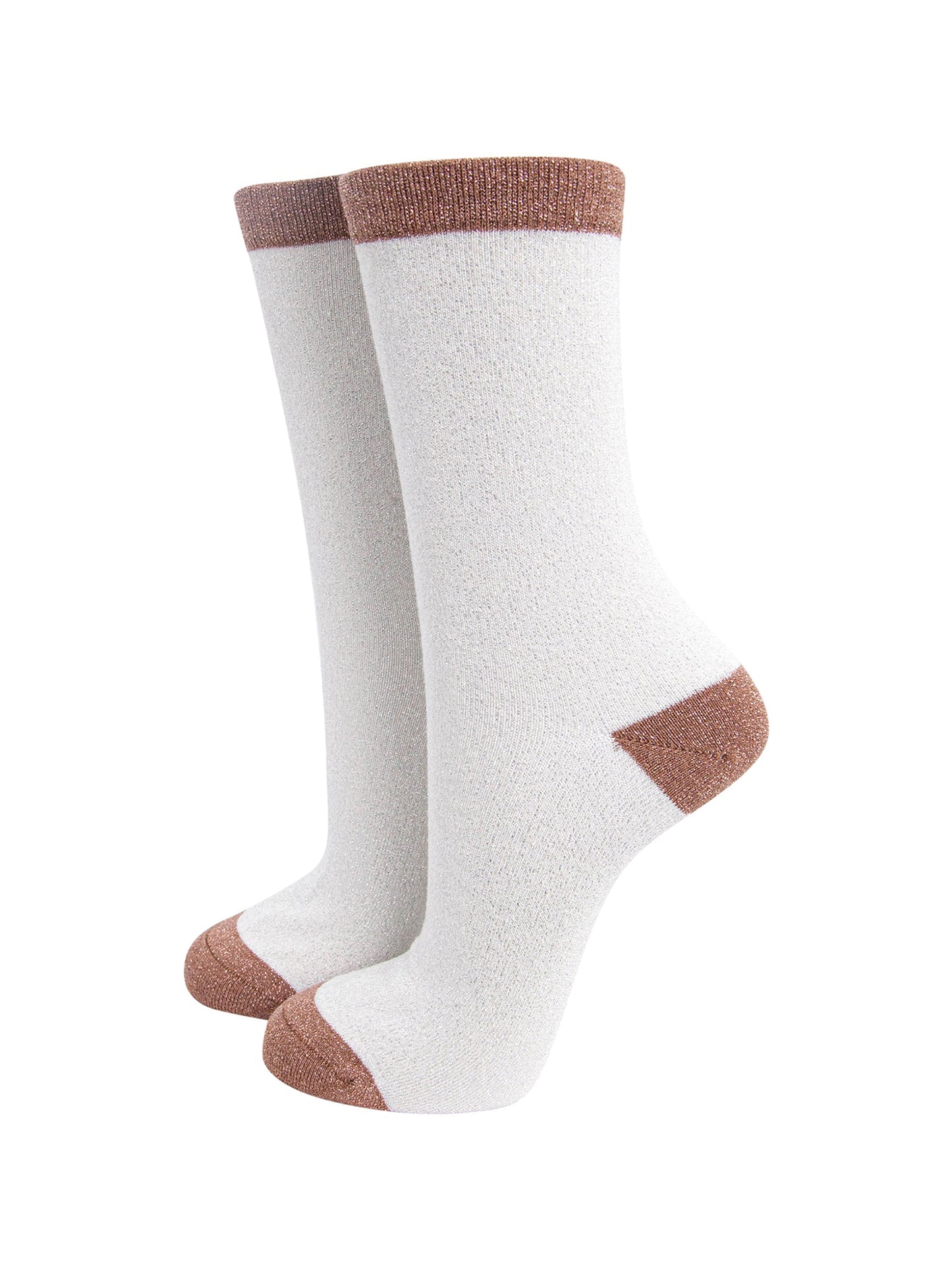 Polka-Dots-Combed-Cotton-Glitter-Socks-in-Cream-Brown-mannequin