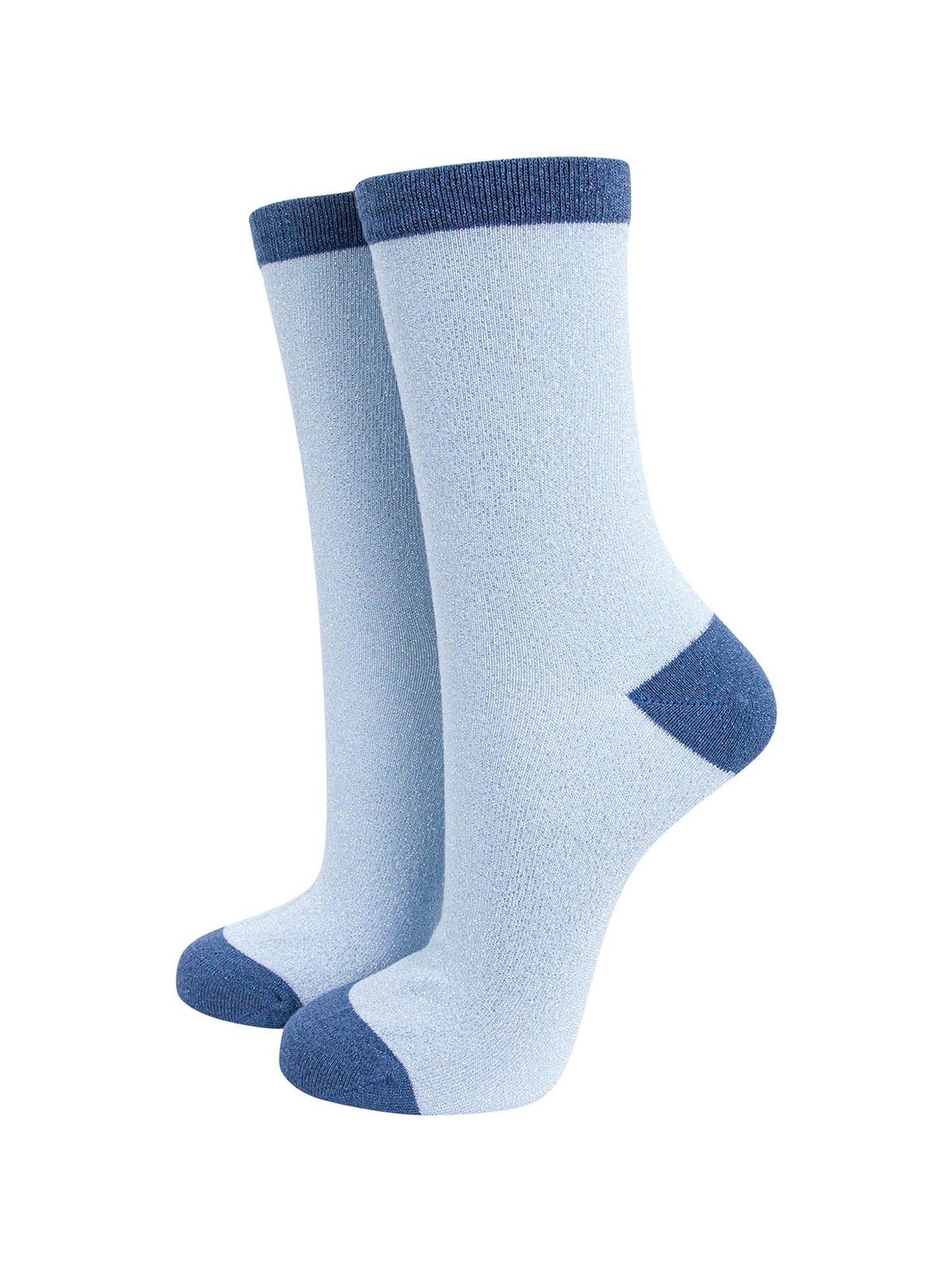 Plain-Combed-Cotton-Glitter-Socks-in-Blue-mannequin