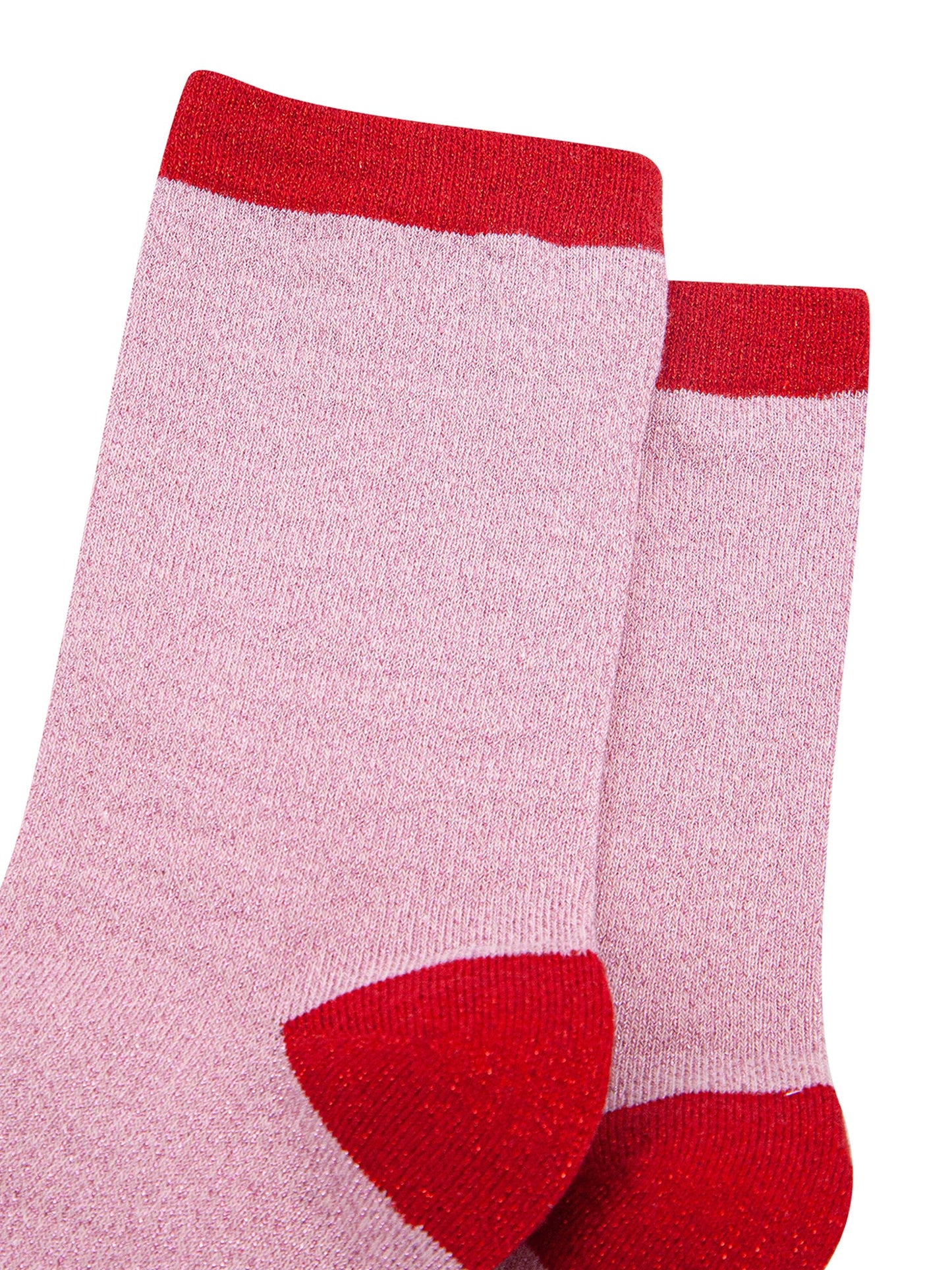 Plain-Combed-Cotton-Glitter-Socks-in-Pink-Red-close-up