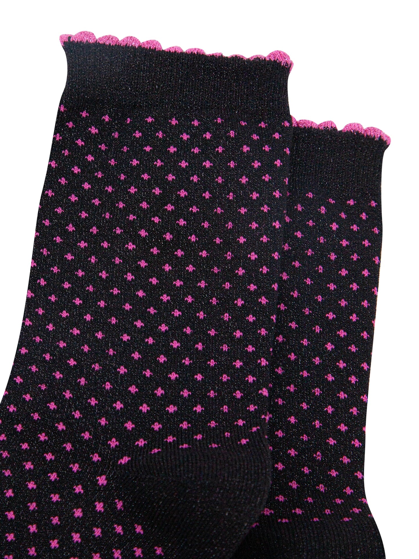 Polka-Dots-Combed-Cotton-Glitter-Socks-in-Black-close-up