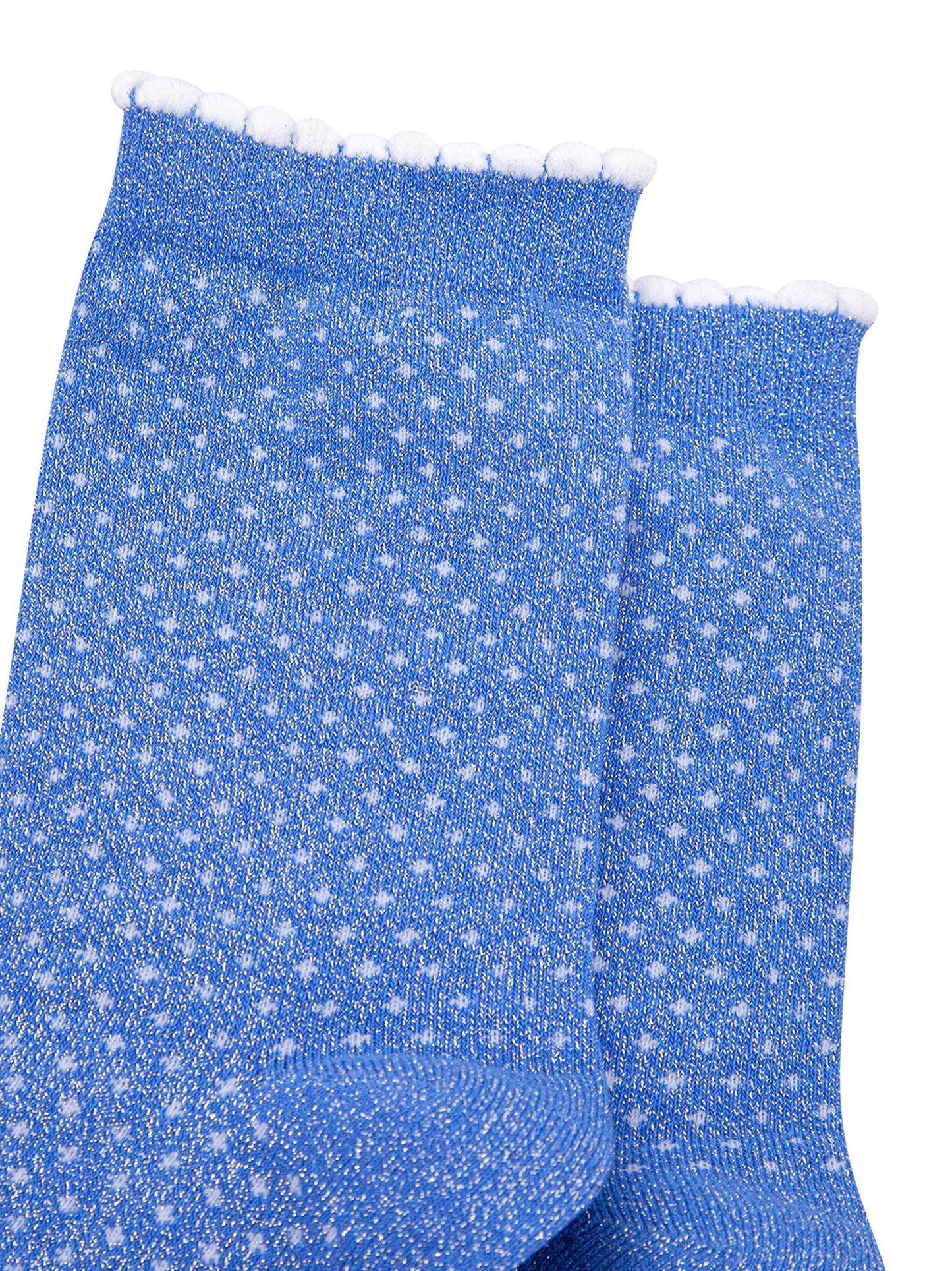 Polka-Dots-Combed-Cotton-Glitter-Socks-in-Blue-close-up