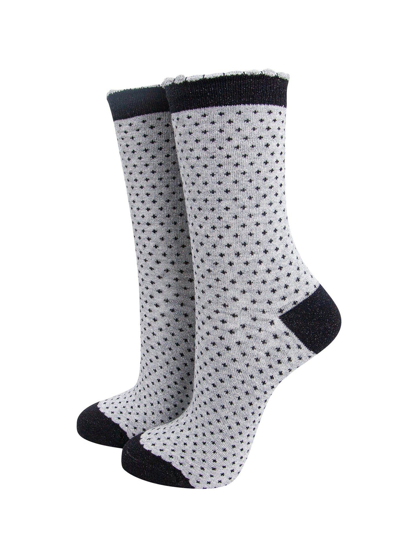 Polka-Dots-Combed-Cotton-Glitter-Socks-in-Grey-mannequin