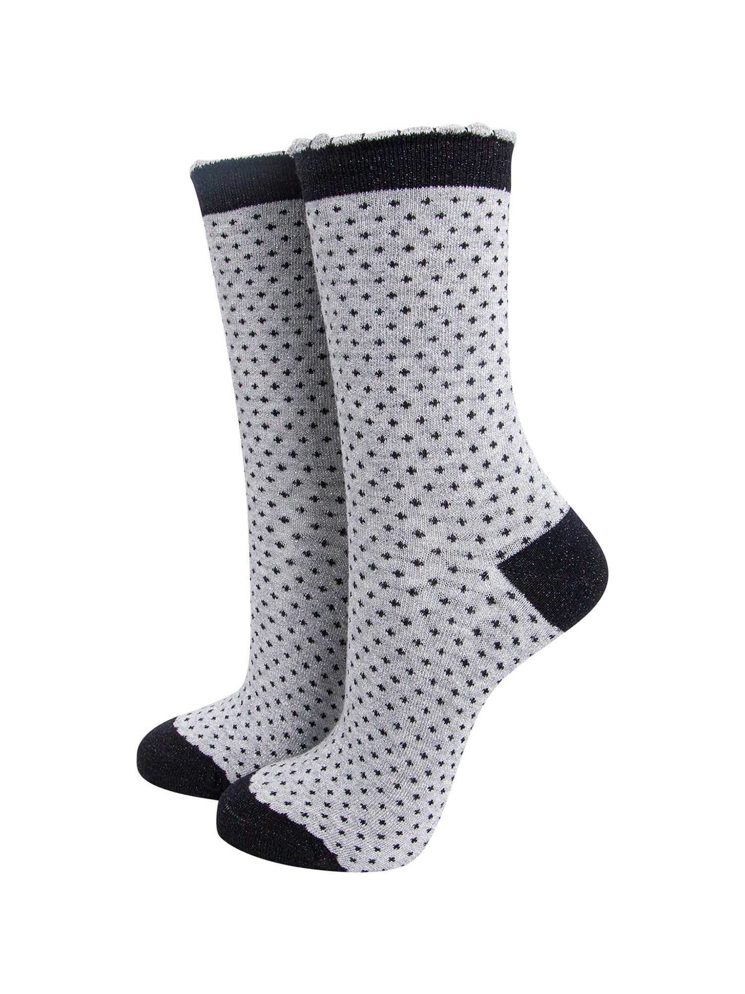 Polka-Dots-Combed-Cotton-Glitter-Socks-in-Grey-mannequin