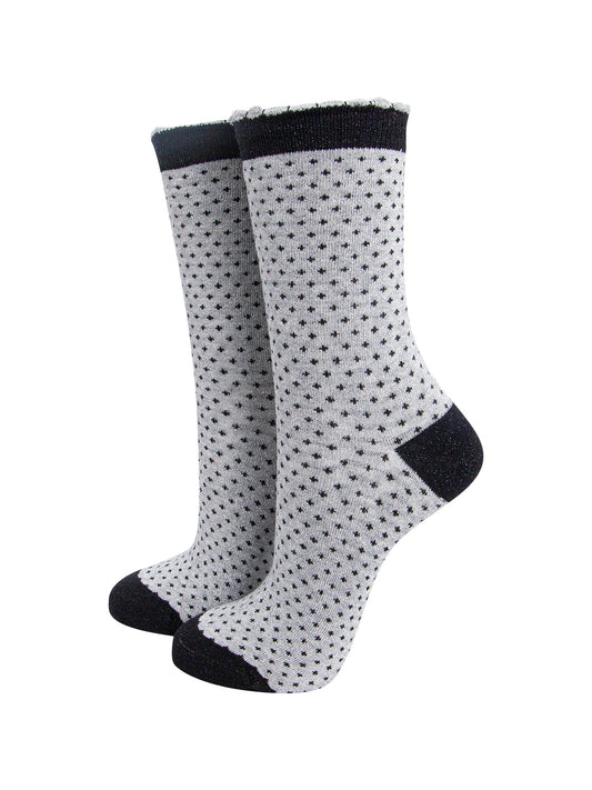Polka-Dots-Combed-Cotton-Glitter-Socks-in-Grey-mannequin