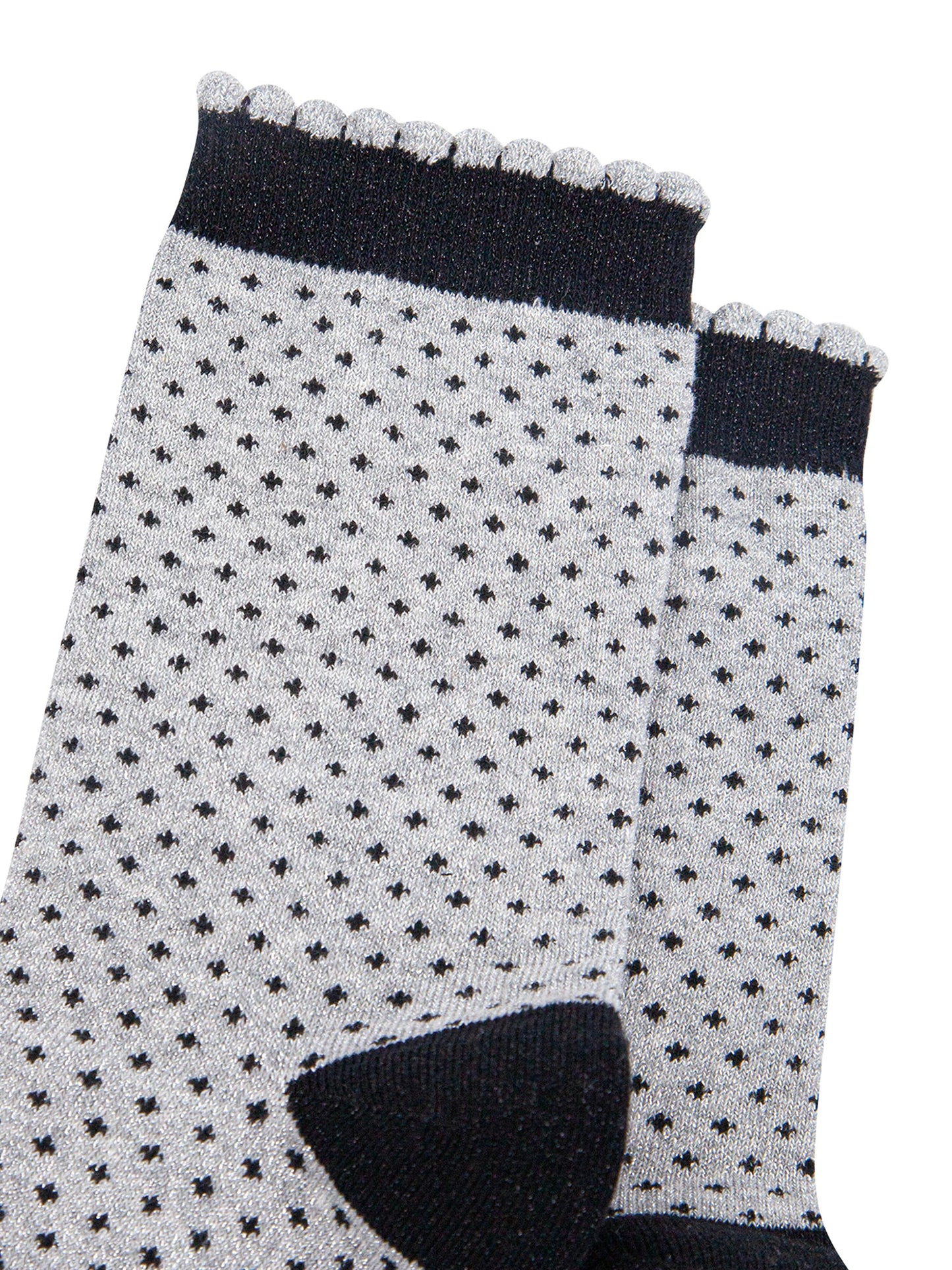 Polka-Dots-Combed-Cotton-Glitter-Socks-in-Grey-close-up