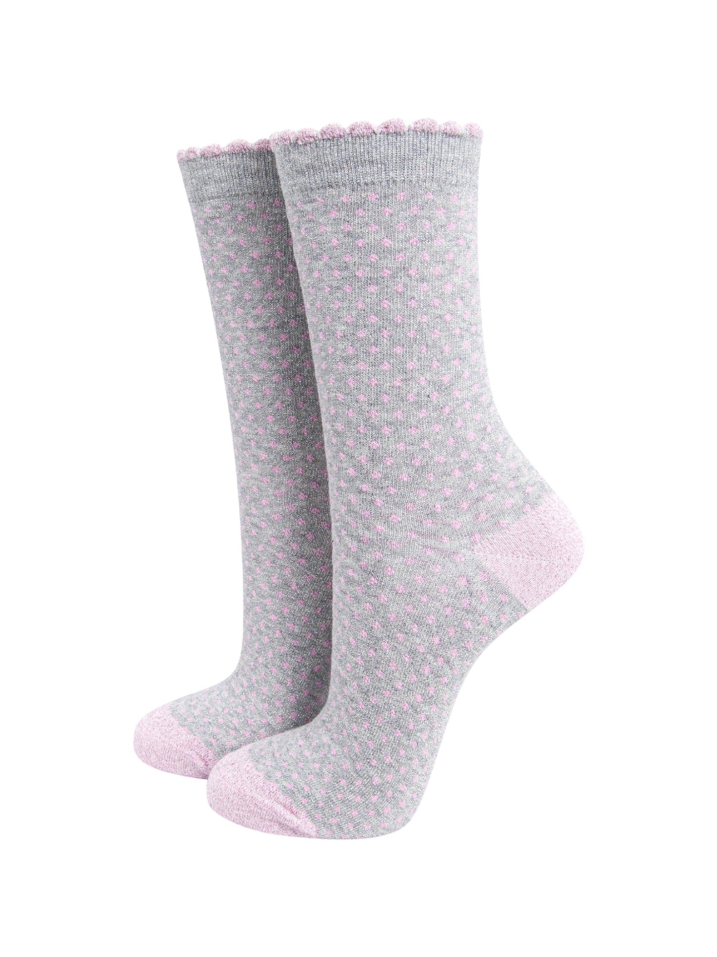 Polka-Dots-Combed-Cotton-Glitter-Socks-in-Grey-mannequin