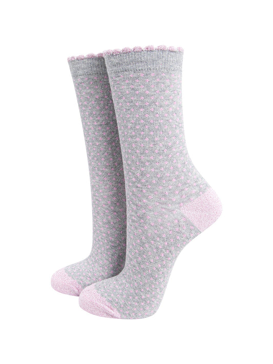 Polka-Dots-Combed-Cotton-Glitter-Socks-in-Grey-mannequin