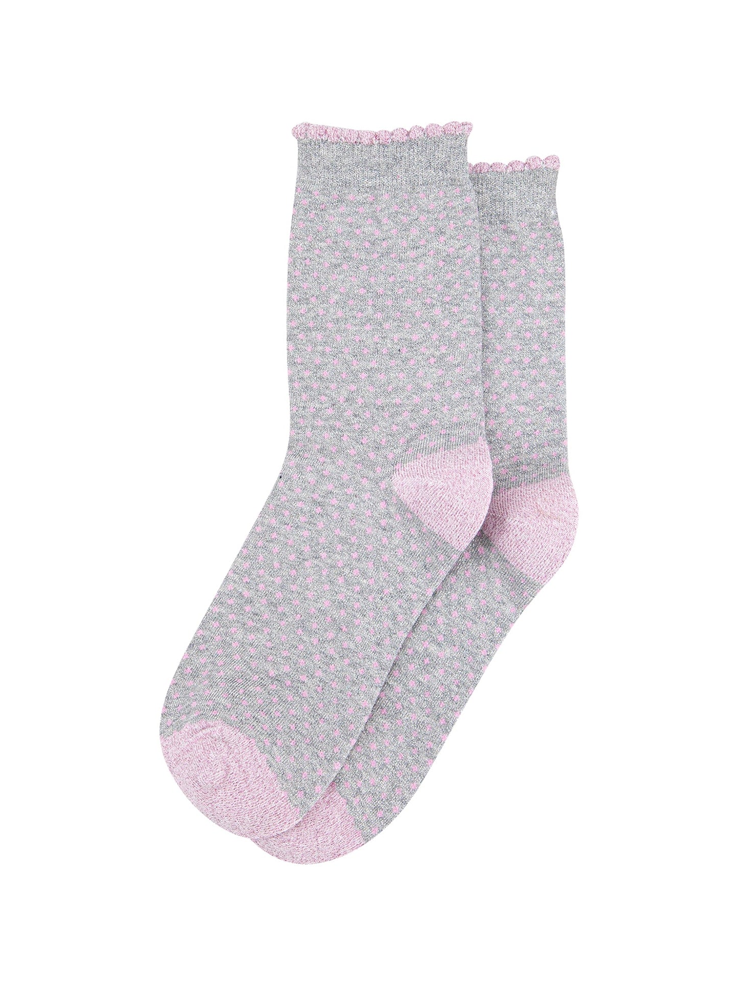 Polka-Dots-Combed-Cotton-Glitter-Socks-in-Grey-flat-lay