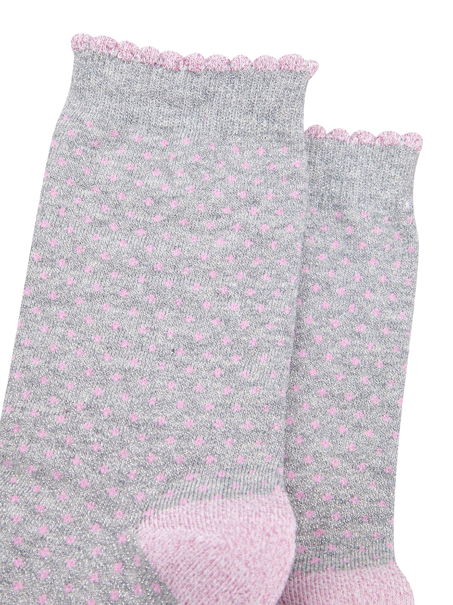 Polka-Dots-Combed-Cotton-Glitter-Socks-in-Grey-close-up
