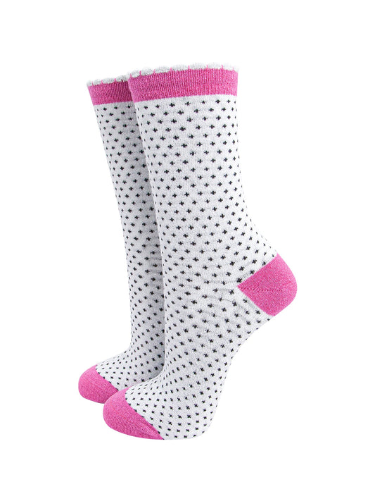 Polka-Dots-Combed-Cotton-Glitter-Socks-in-Light-grey-mannequin