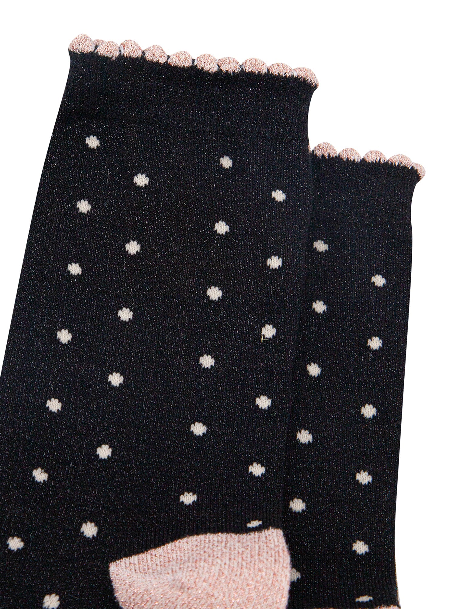 Small-Spots-Combed-Cotton-Glitter-Socks-in-Black-Gold-close-up