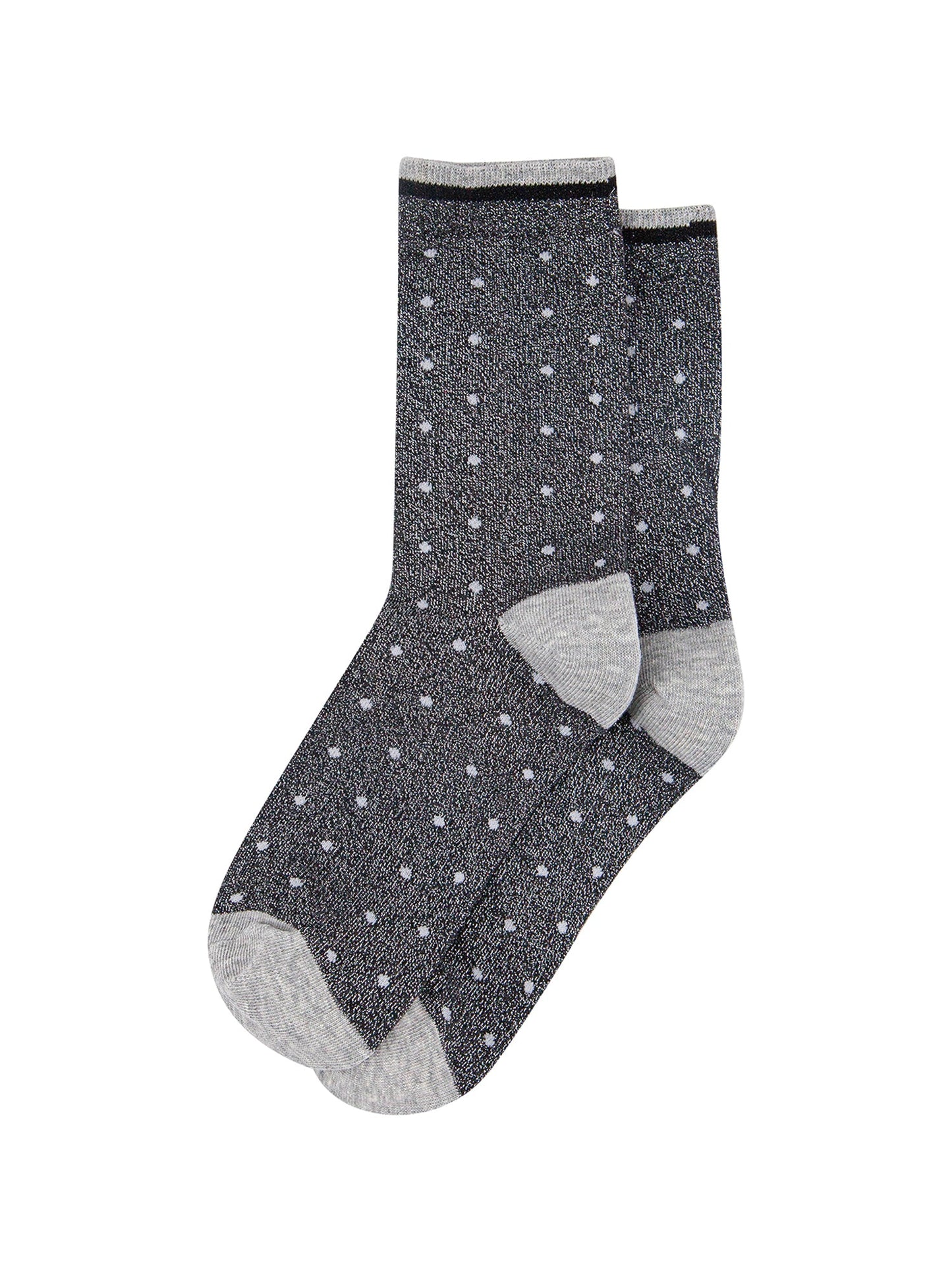 Small-Spots-Combed-Cotton-Glitter-Socks-in-Dark-Grey-flat-lay