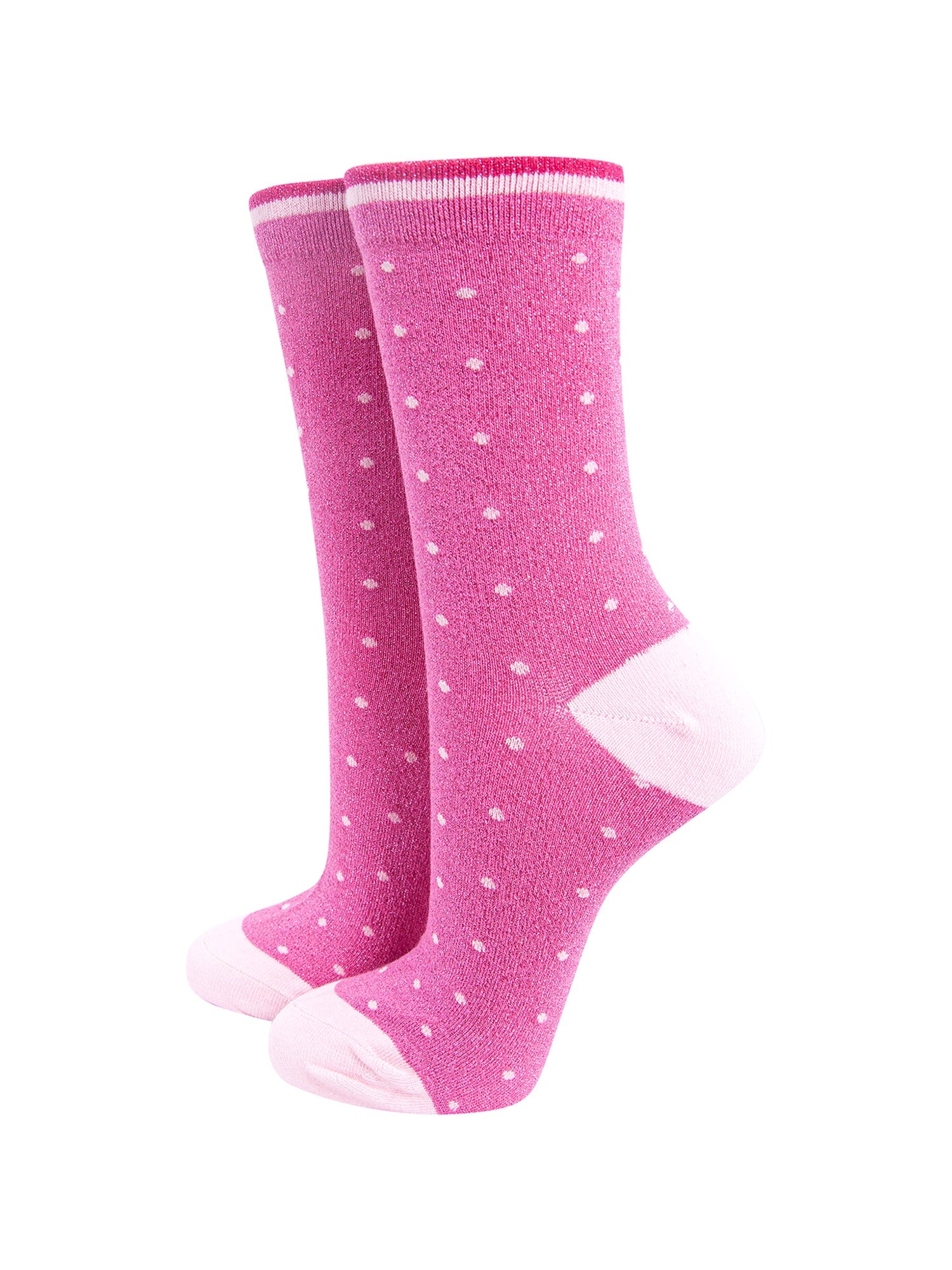 Small-Spots-Combed-Cotton-Glitter-Socks-in-Hot-Pink-mannequin