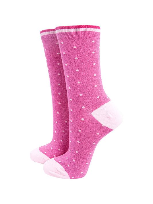 Small-Spots-Combed-Cotton-Glitter-Socks-in-Hot-Pink-mannequin