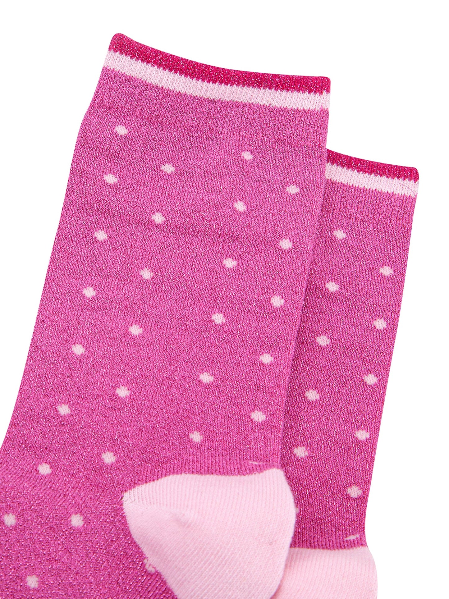 Small-Spots-Combed-Cotton-Glitter-Socks-in-Hot-Pink-close-up