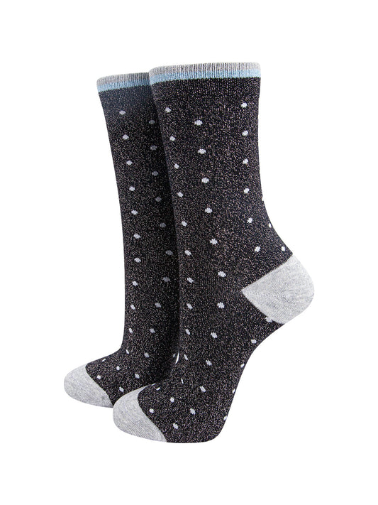 Small-Spots-Combed-Cotton-Glitter-Socks-in-Navy-Blue-mannequin
